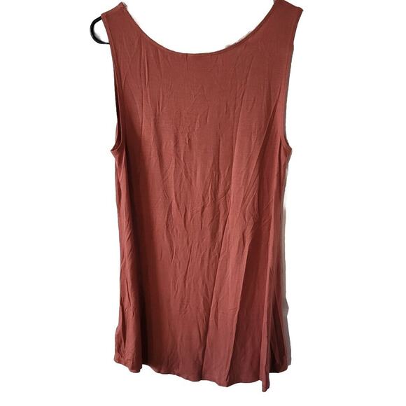 LOGO Layers Lori Goldstein Medium Peach Brown Tank Rayon Basic Under Blouse - Picture 2 of 5